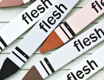 white crayon designed boards with flesh printed text lot