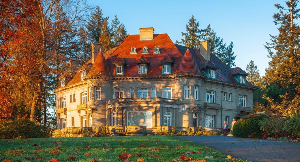 mansion, robe, crown