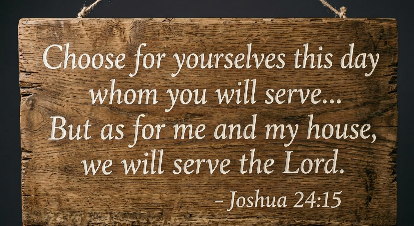 Choose this day whom you will serve...But as for me and my house, we will serve the Lord. - Joshua 24:15
