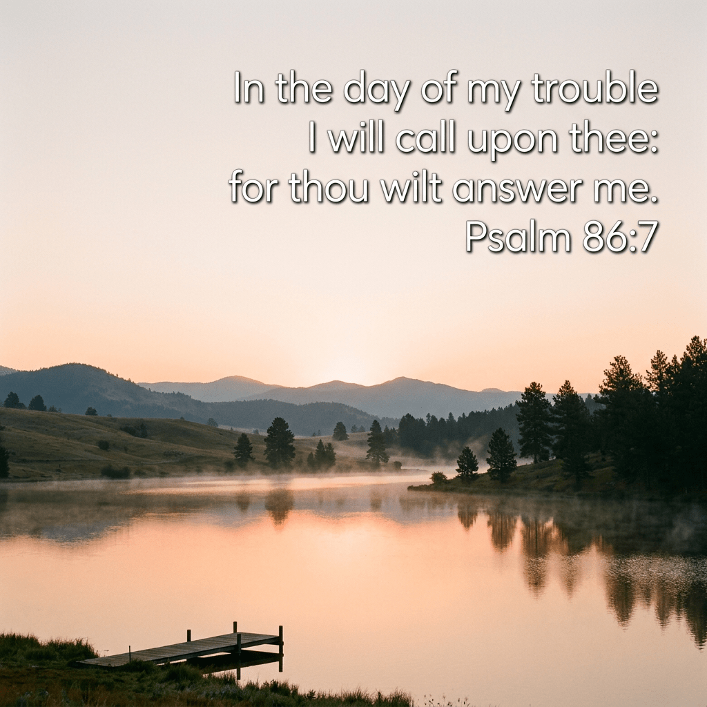 In the day of my trouble I will call upon You, For You will answer me. - Psalm 86:7