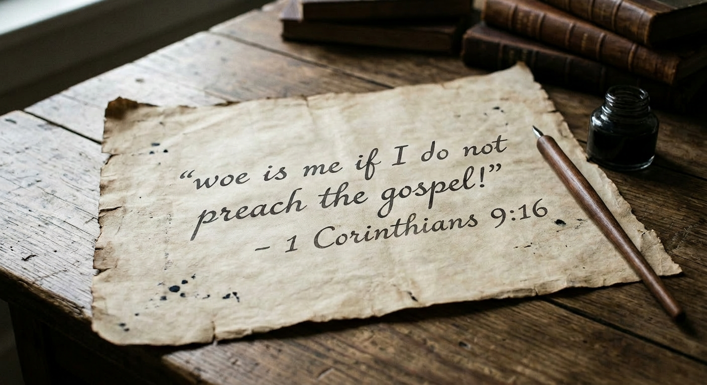 Woe is me if I do not preach the gospel. - 1 Corinthians 9:16